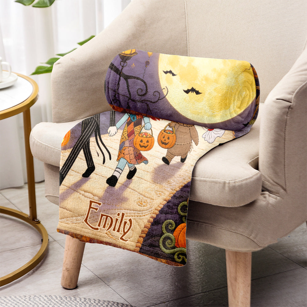 Personalized Spooky Characters Blanket Gift for Movie Fans