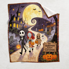 Load image into Gallery viewer, Personalized Spooky Characters Blanket Gift for Movie Fans
