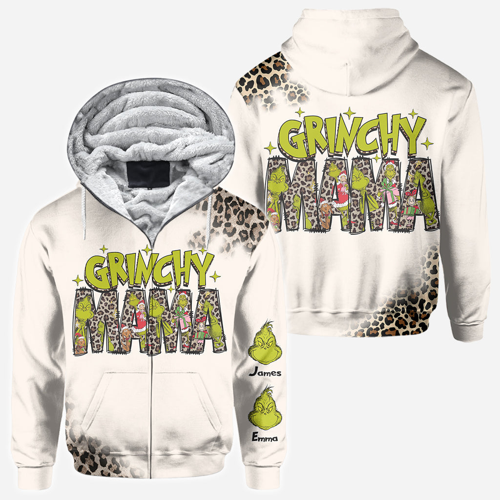 Personalized Grinchy Mama Christmas All Over Shirt for Women