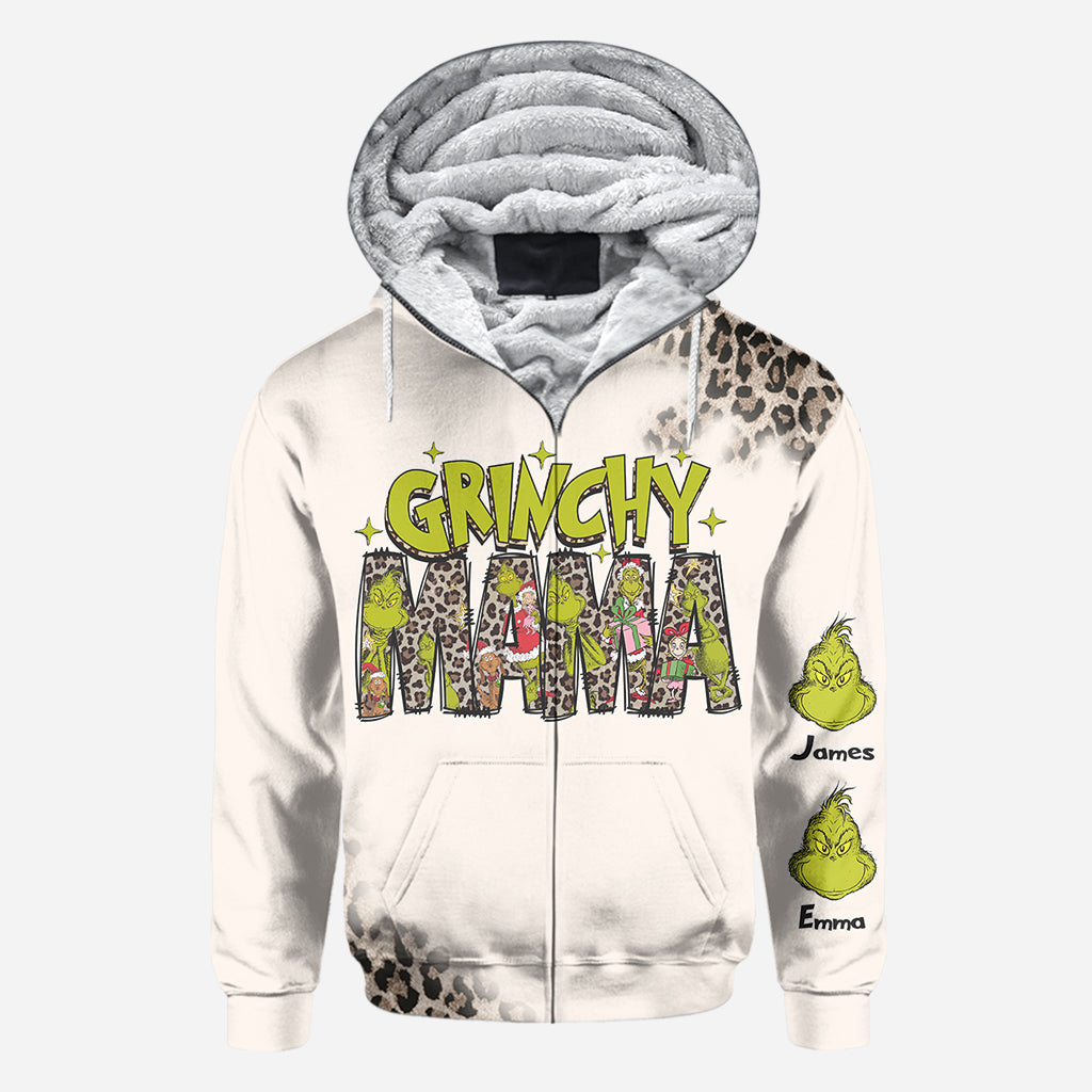 Personalized Grinchy Mama Christmas All Over Shirt for Women