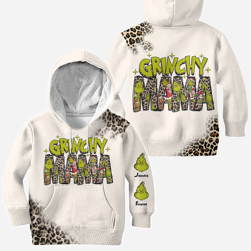 Personalized Grinchy Mama Christmas All Over Shirt for Women