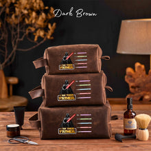 Load image into Gallery viewer, Personalized Leather Toiletry Bag Custom Name Gift for Dad
