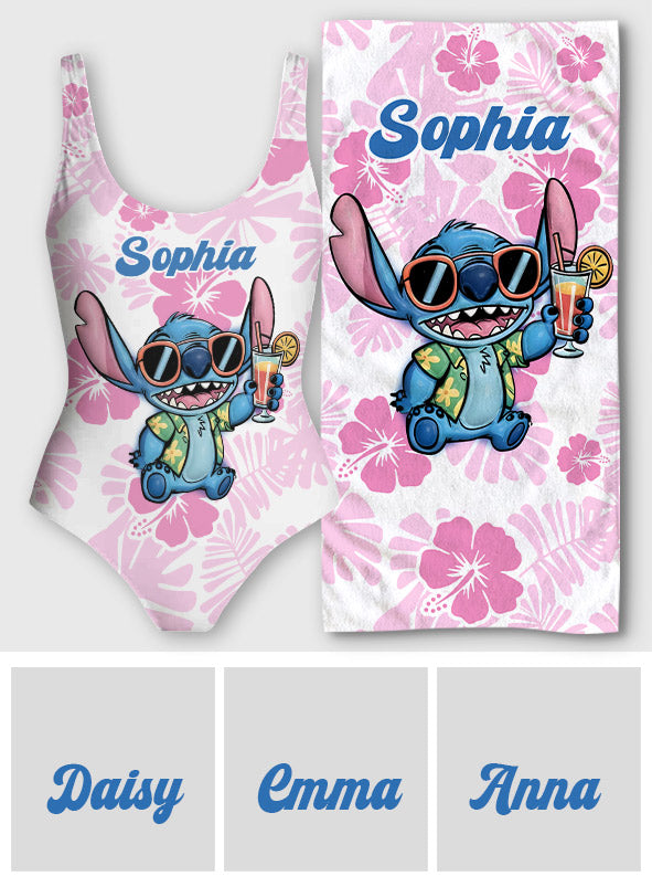 Personalized Women's Ohana Swimsuit & Quick-Dry Beach Towel Set