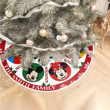 Load image into Gallery viewer, Personalized Disney Family Tree Skirt for Christmas Decor

