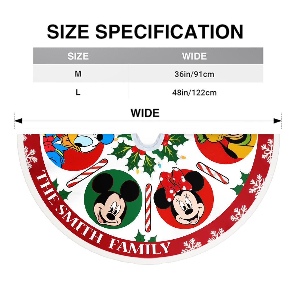 Personalized Disney Family Tree Skirt for Christmas Decor