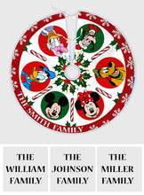 Load image into Gallery viewer, Personalized Disney Family Tree Skirt for Christmas Decor
