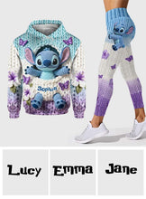 Load image into Gallery viewer, Personalized Blue Ohana Hoodie &amp; Leggings Set for Kids
