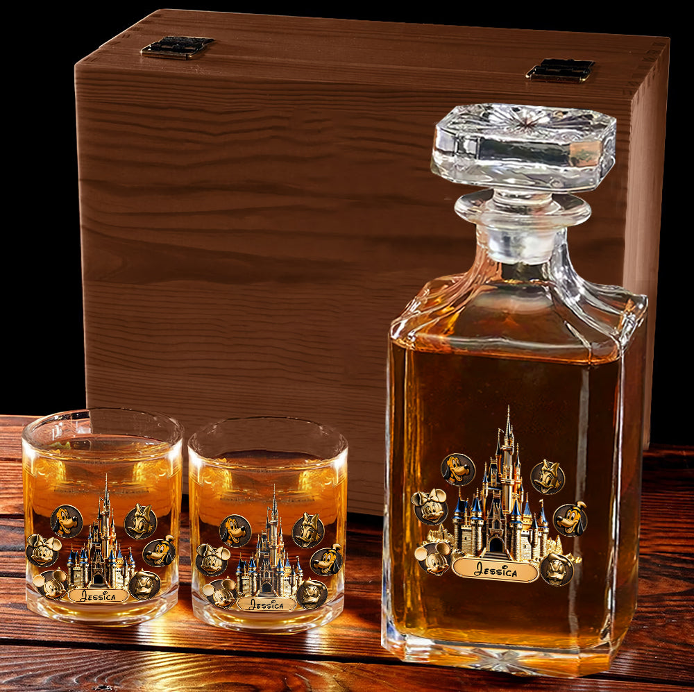 Personalized Whiskey Decanter Set Custom Name Gift for Dad