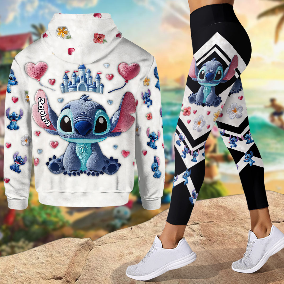 Personalized Ohana Hoodie and Leggings Set Custom Name Family Gift