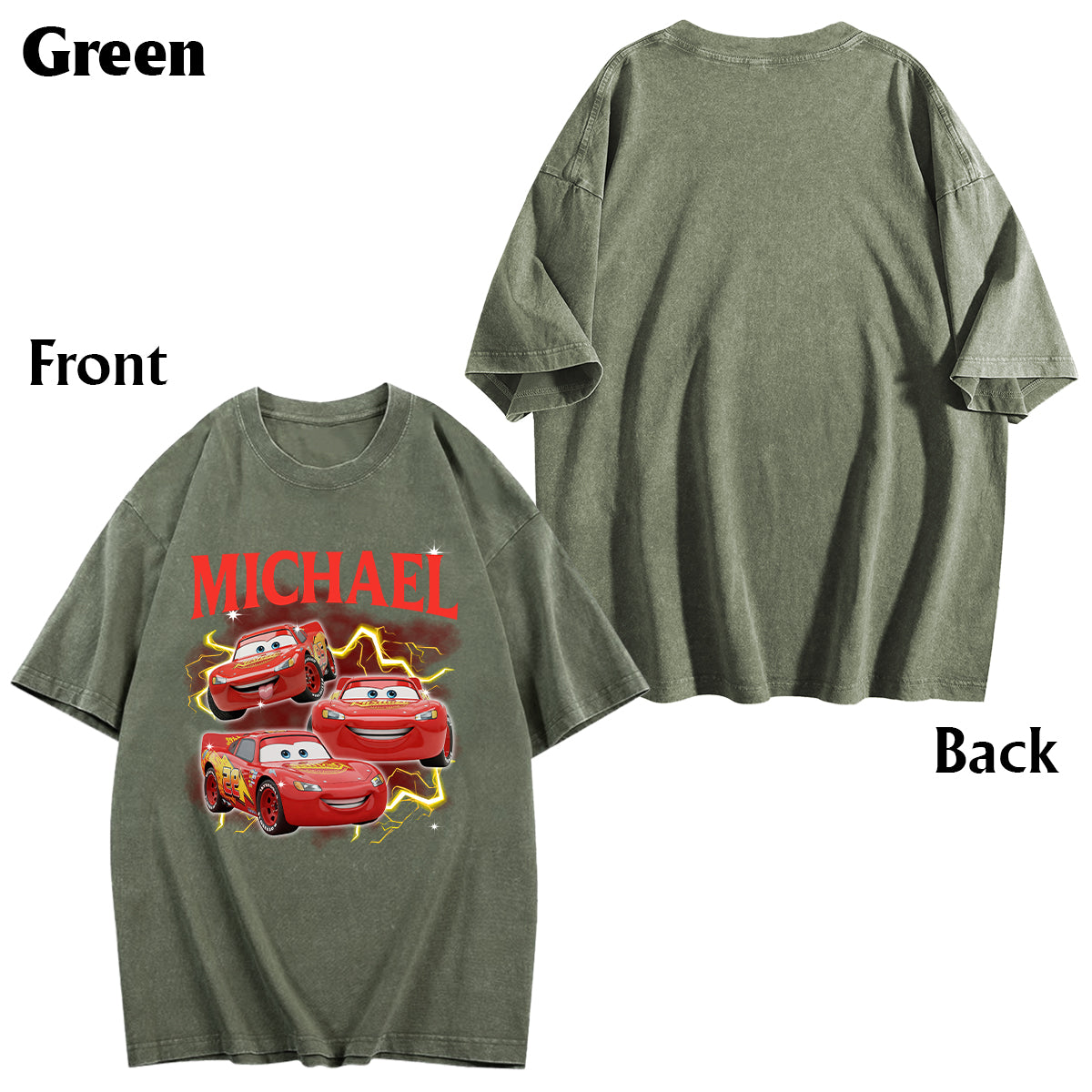 Personalized Cars Wash T-shirt Custom Name Gift for Kids