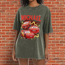 Load image into Gallery viewer, Personalized Cars Wash T-shirt Custom Name Gift for Kids
