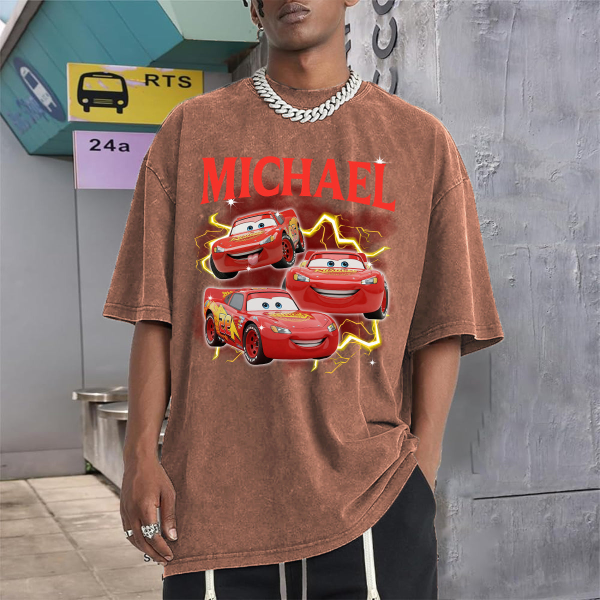 Personalized Cars Wash T-shirt Custom Name Gift for Kids