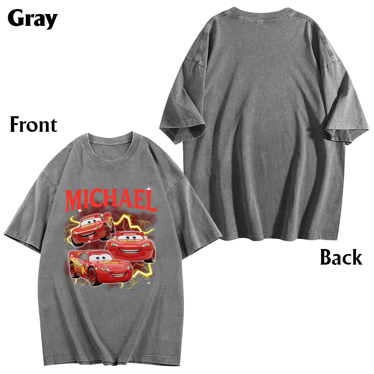 Personalized Cars Wash T-shirt Custom Name Gift for Kids
