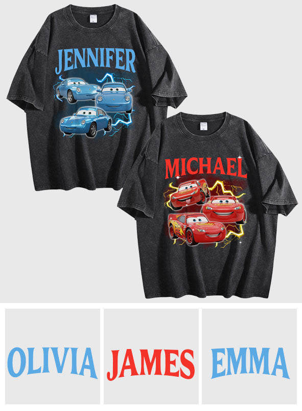 Personalized Cars Wash T-shirt Custom Name Gift for Kids