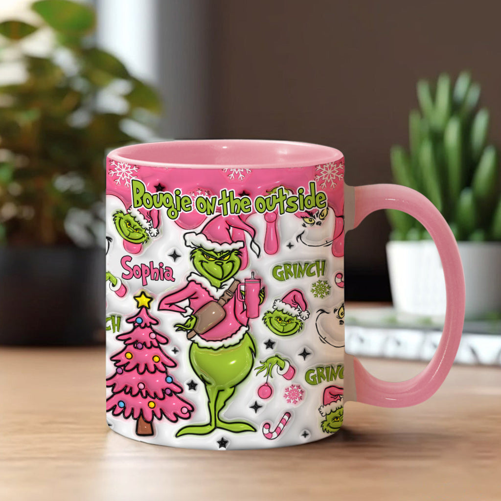 Personalized Grinch Accent Mug Custom Name Holiday Gift