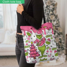Load image into Gallery viewer, Personalized Grinch Tote Bag Custom Name Christmas Gift
