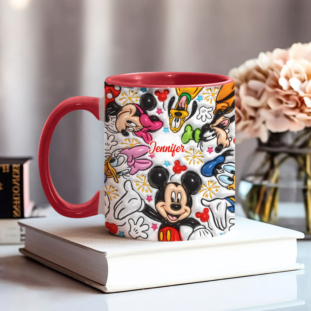 Personalized Mickey Mouse Accent Mug Custom Name Holiday Gift