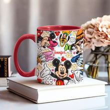 Load image into Gallery viewer, Personalized Mickey Mouse Accent Mug Custom Name Holiday Gift
