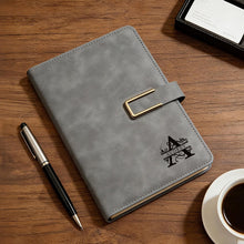 Load image into Gallery viewer, Personalized Engraved Leather Notebook Set with Pen Gift for Dad
