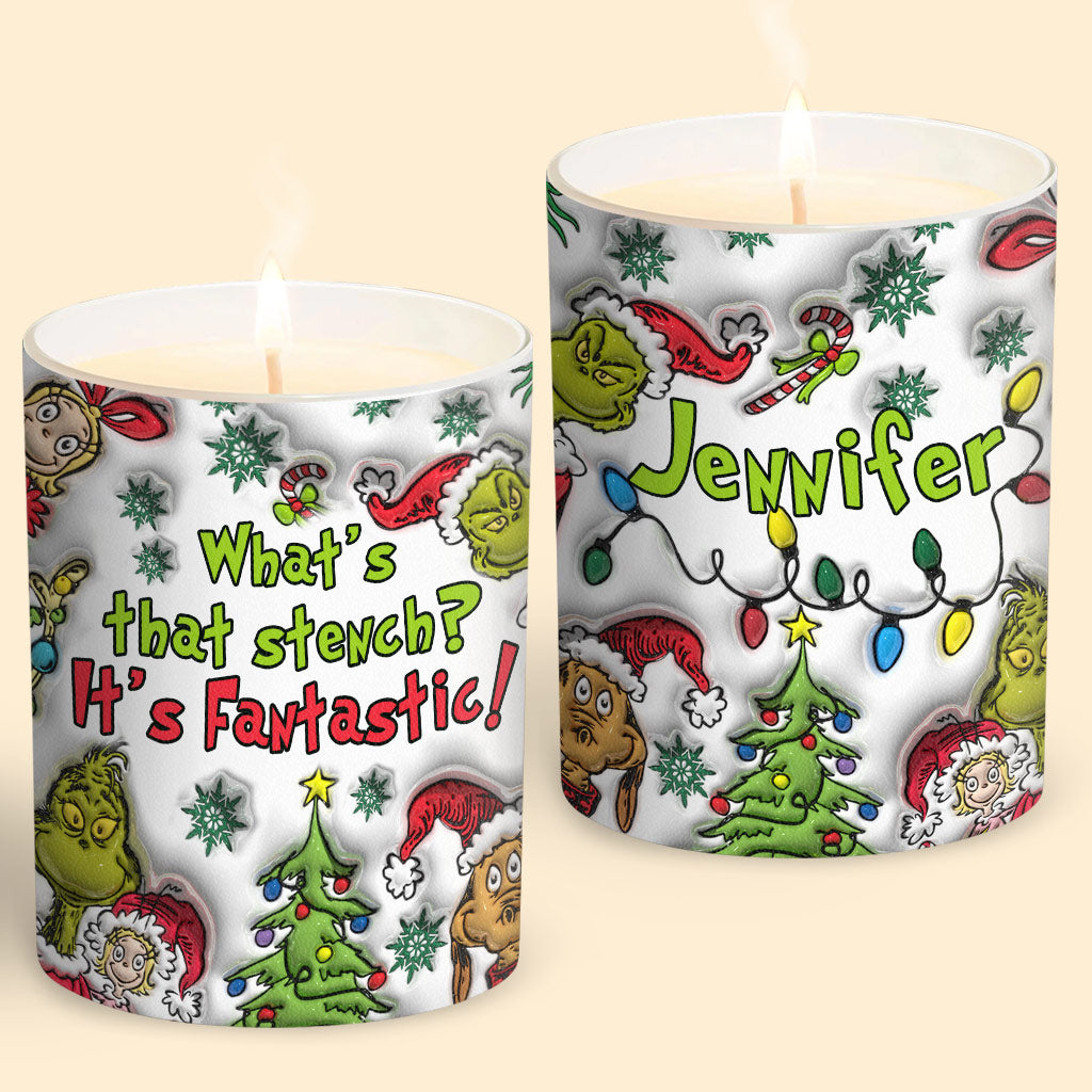 Personalized Christmas Candle with Wooden Lid Custom Name Gift