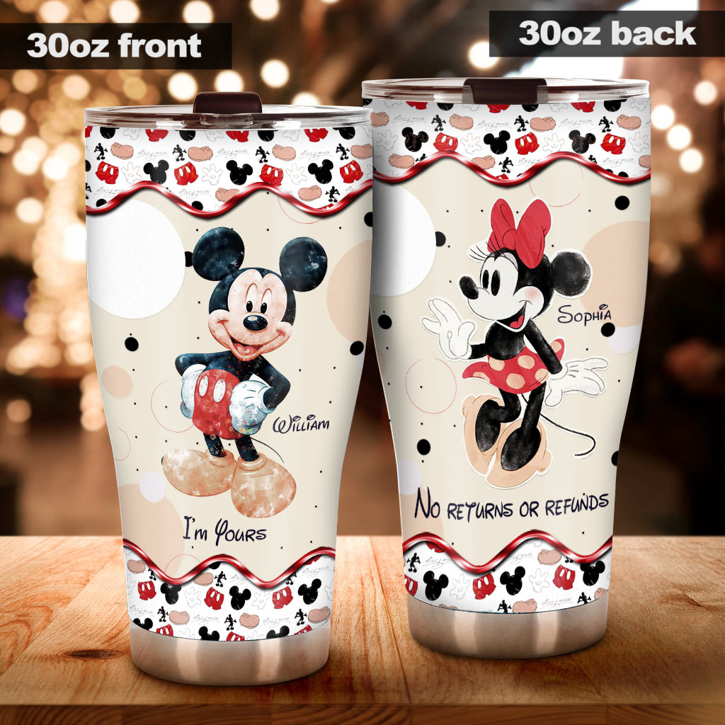 Personalized Mickey & Minnie Mouse Tumbler Custom Name Gift for Couples