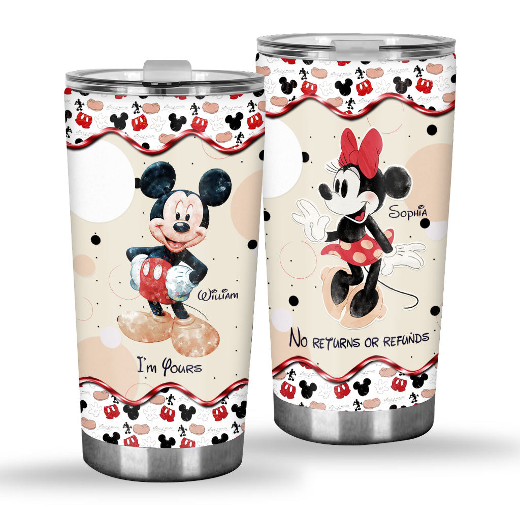 Personalized Mickey & Minnie Mouse Tumbler Custom Name Gift for Couples