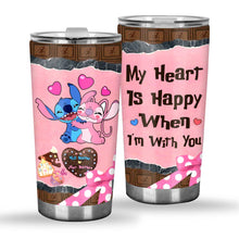 Load image into Gallery viewer, Personalized Couple Tumbler My Heart Is Happy Gift for Partner
