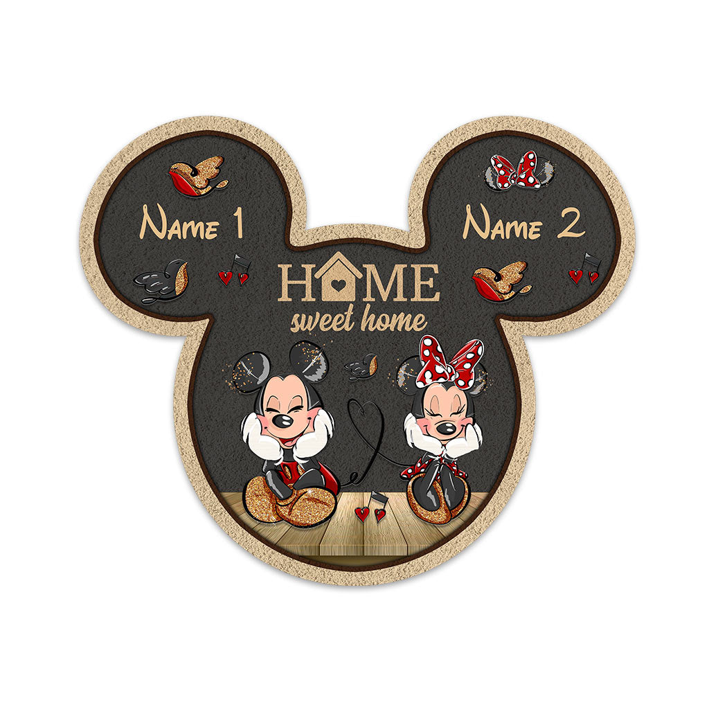 Personalized Mouse Shaped Doormat Custom Home Sweet Home Gift