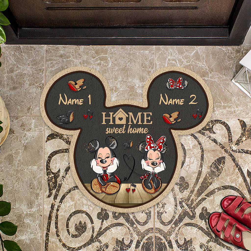 Personalized Mouse Shaped Doormat Custom Home Sweet Home Gift