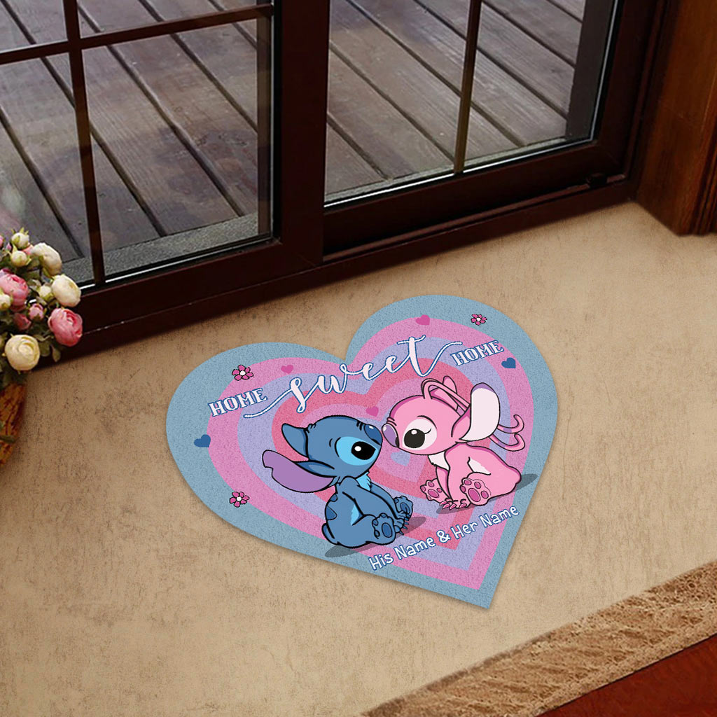 Personalized Heart-Shaped Doormat for Couples Home Decor Gift