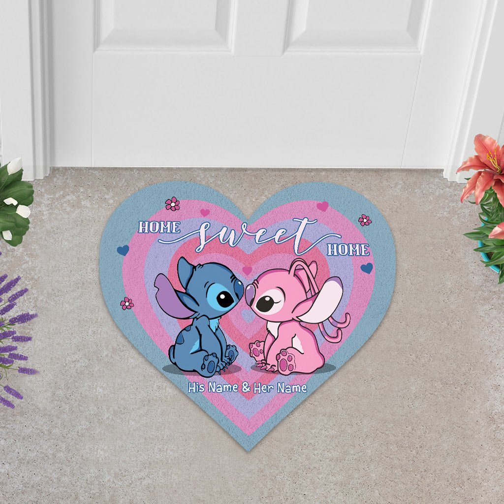 Personalized Heart-Shaped Doormat for Couples Home Decor Gift
