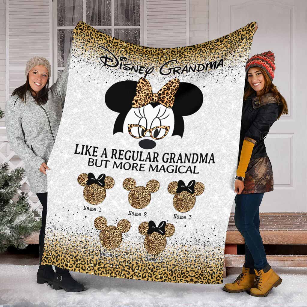 Personalized Disney Grandma Blanket Custom Names Gift for Mother's Day
