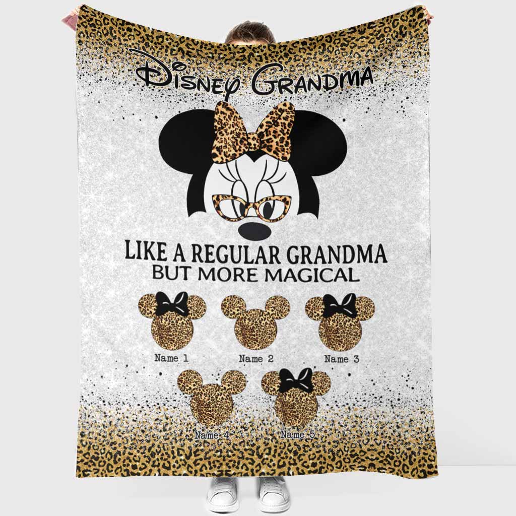 Personalized Disney Grandma Blanket Custom Names Gift for Mother's Day