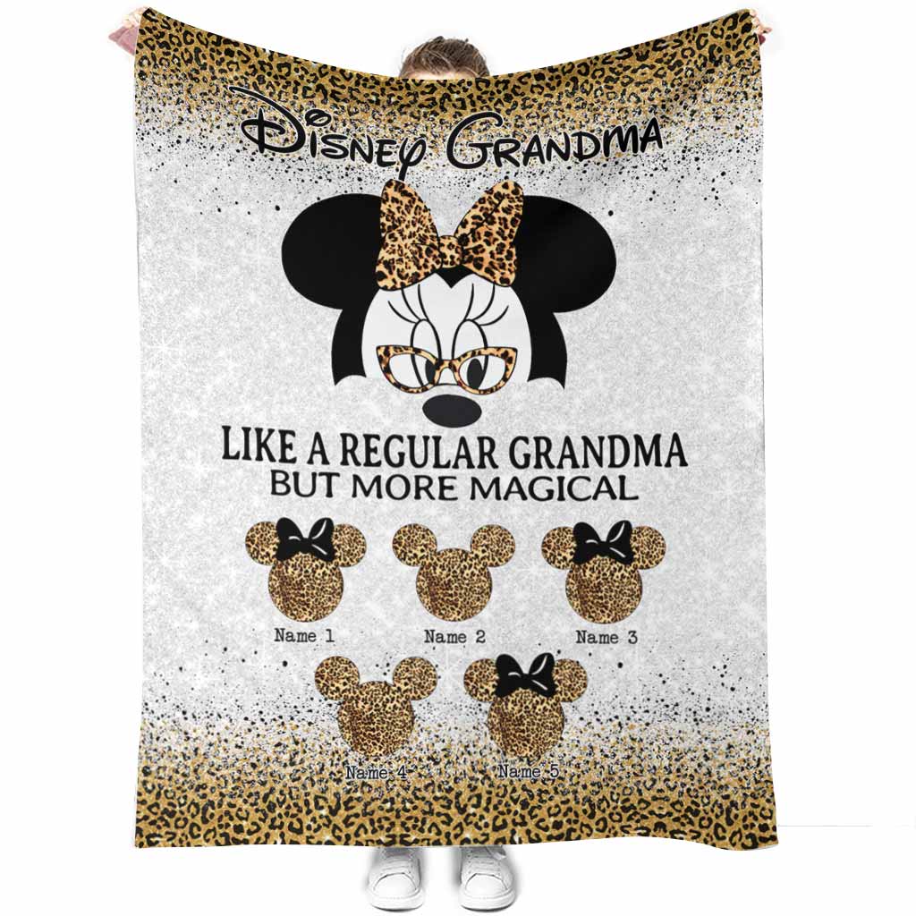 Personalized Disney Grandma Blanket Custom Names Gift for Mother's Day
