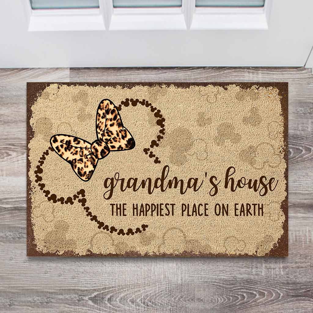 Personalized Grandma Doormat The Happiest Place Gift for Mom