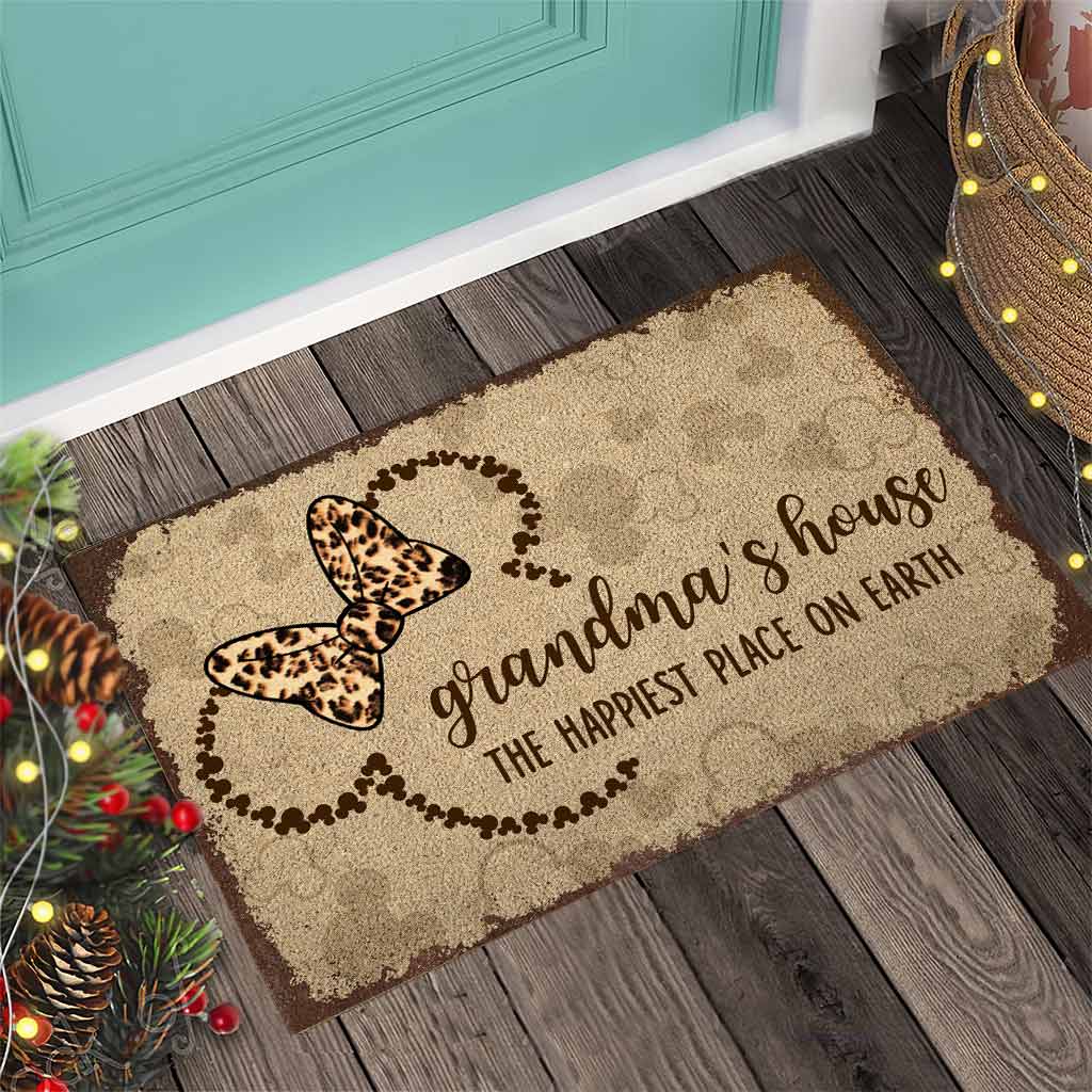 Personalized Grandma Doormat The Happiest Place Gift for Mom