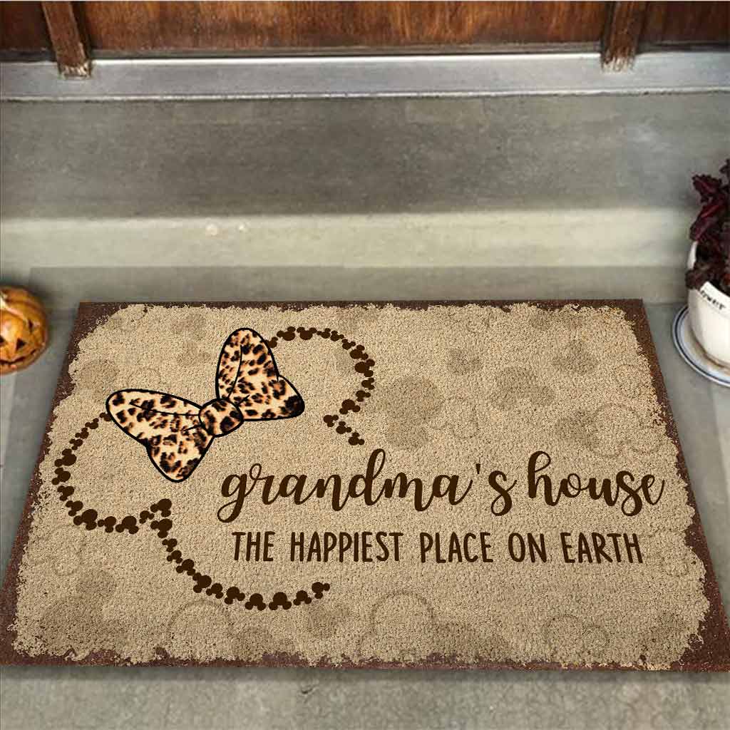 Personalized Grandma Doormat The Happiest Place Gift for Mom