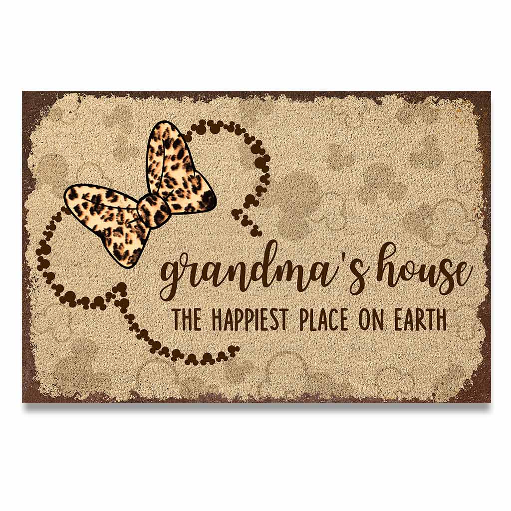 Personalized Grandma Doormat The Happiest Place Gift for Mom