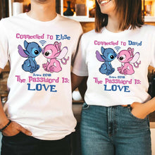 Load image into Gallery viewer, Personalized Couple T-shirt &amp; Hoodie Connected To Love Gift
