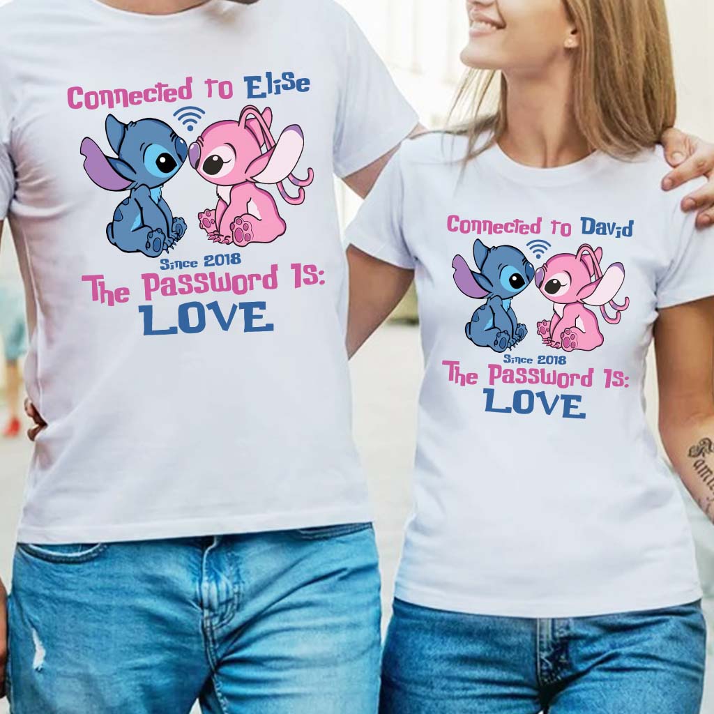 Personalized Couple T-shirt & Hoodie Connected To Love Gift