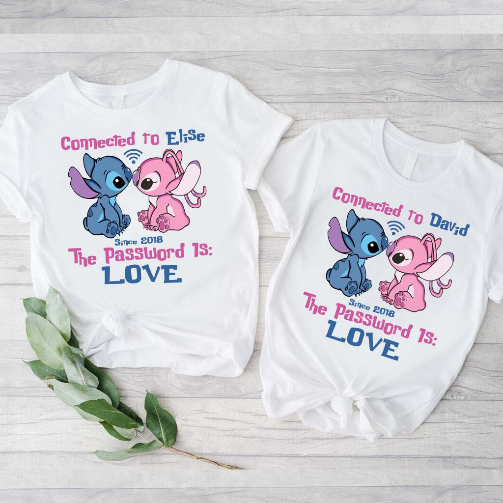 Personalized Couple T-shirt & Hoodie Connected To Love Gift