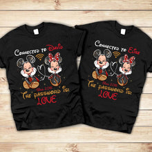 Load image into Gallery viewer, Personalized Couple T-shirt and Hoodie with Custom Names &amp; Year
