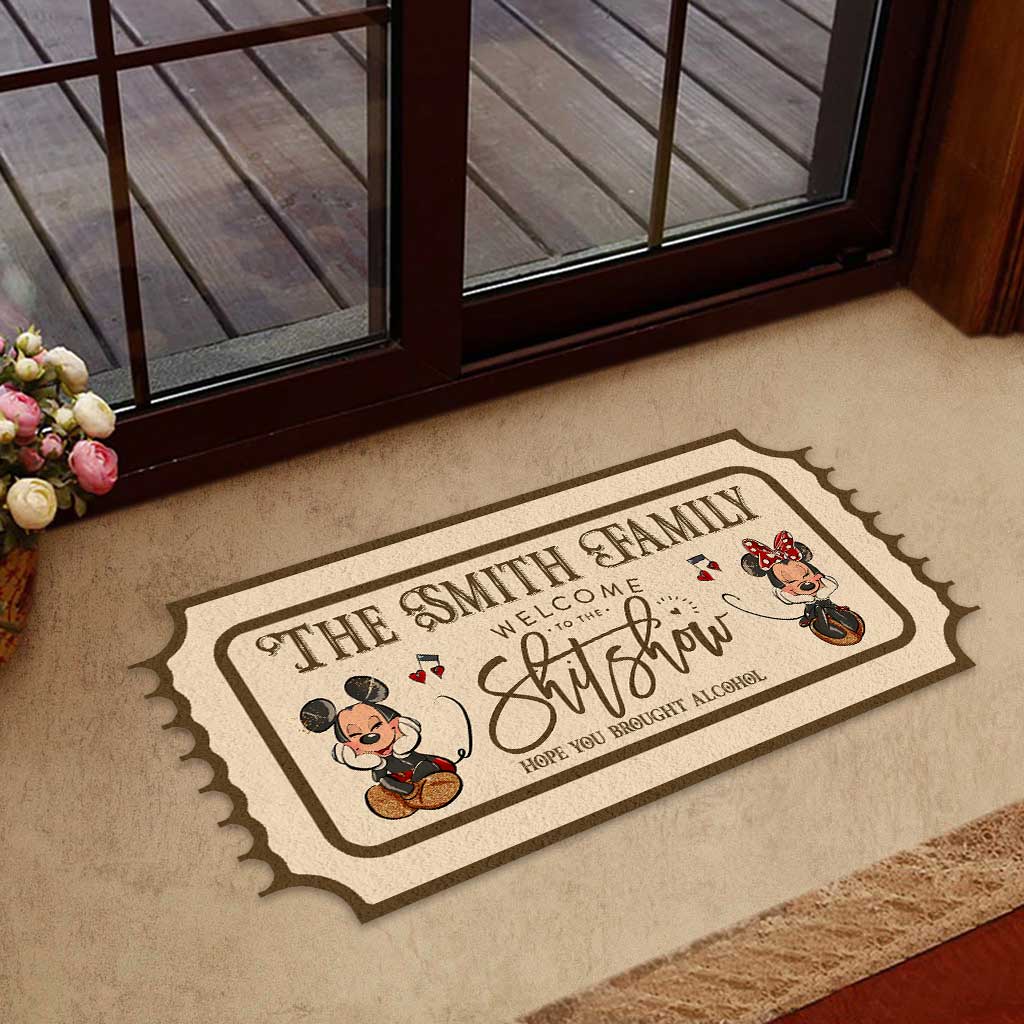 Personalized Mouse Shaped Doormat Custom Family Name Fun Gift