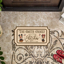 Load image into Gallery viewer, Personalized Mouse Shaped Doormat Custom Family Name Fun Gift

