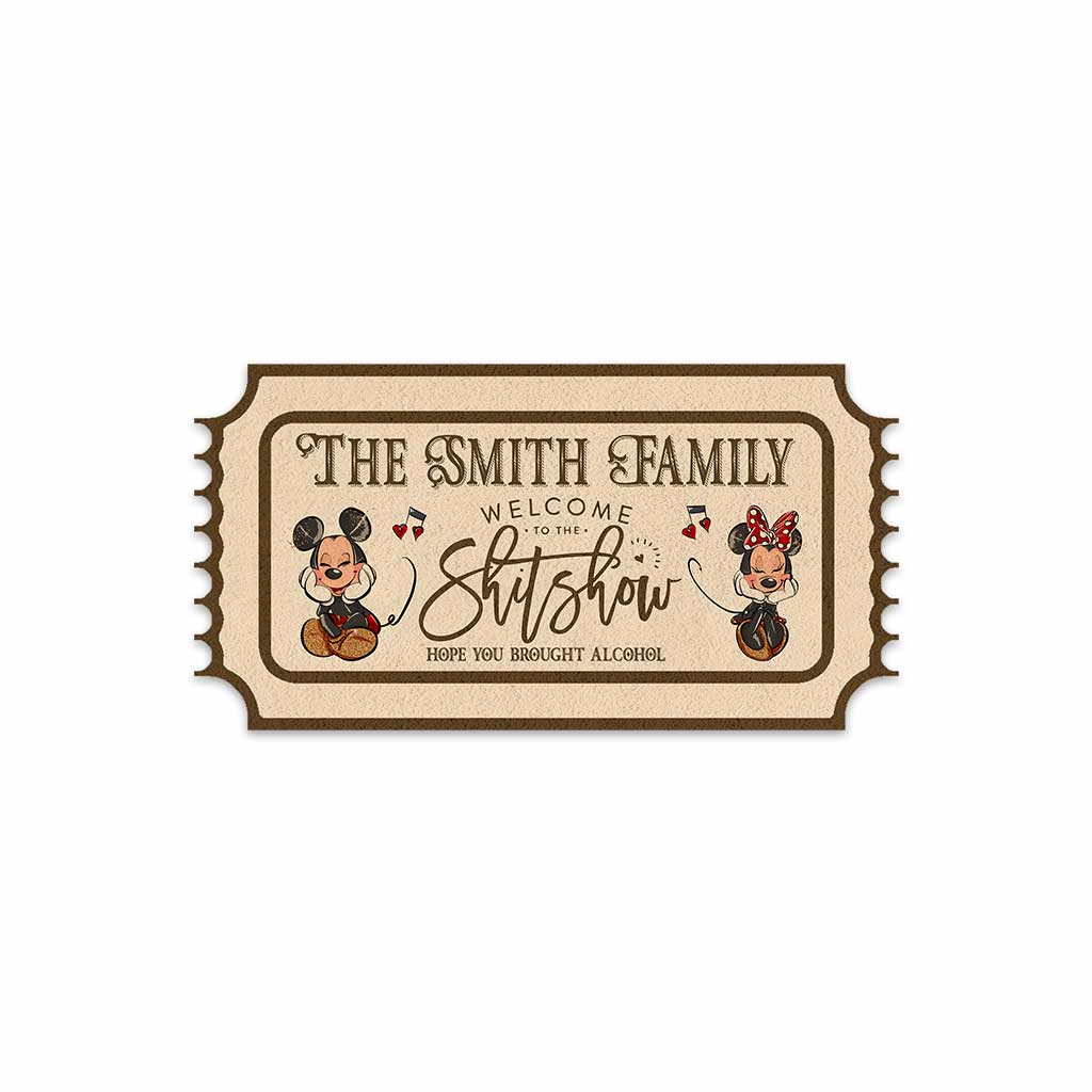 Personalized Mouse Shaped Doormat Custom Family Name Fun Gift