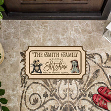 Load image into Gallery viewer, Personalized Nightmare Shaped Doormat Welcome to the Show Gift for Home
