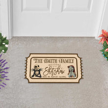 Load image into Gallery viewer, Personalized Nightmare Shaped Doormat Welcome to the Show Gift for Home
