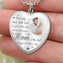 Load image into Gallery viewer, Personalized Mother's Day Heart Pendant Necklace with Photo &amp; Engraving
