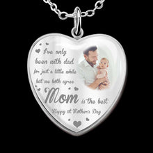 Load image into Gallery viewer, Personalized Mother's Day Heart Pendant Necklace with Photo &amp; Engraving
