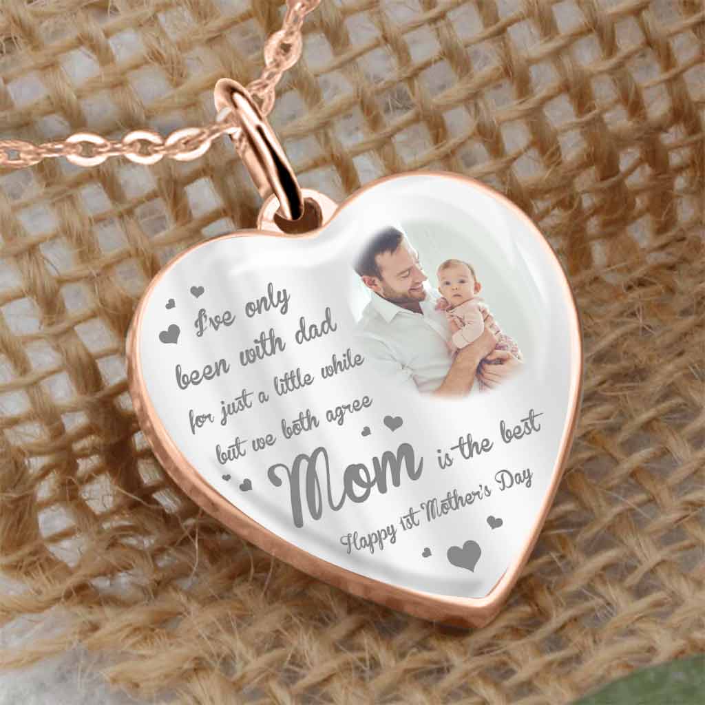Personalized Mother's Day Heart Pendant Necklace with Photo & Engraving